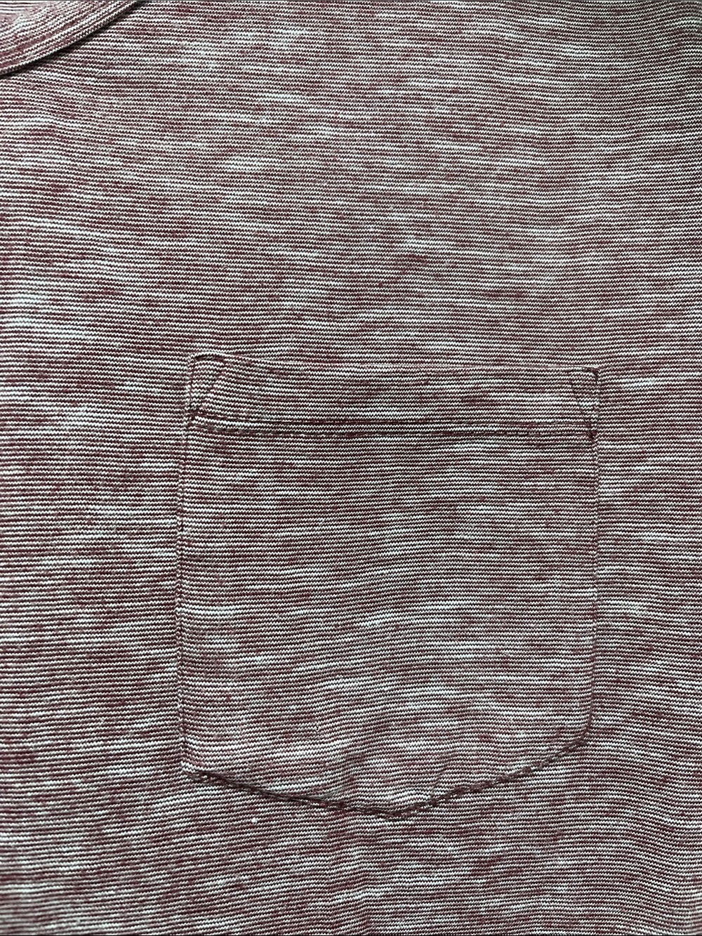Preowned Merona Men's Heathered Mauve V-Neck Pocket Tee Size Medium. - Picture 4 of 8